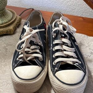 Converse Black Canvas Sneakers with White Laces